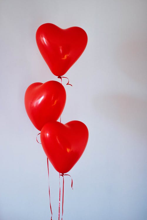 Balloner formet som hjerter